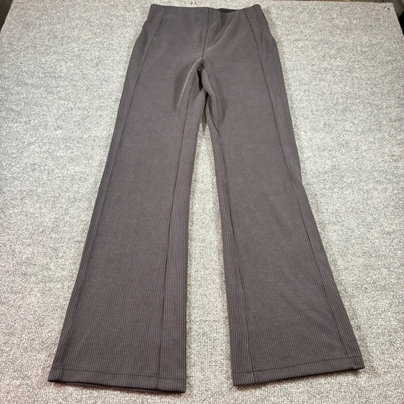 Lululemon Pants - Lululemon Ribbed Softstreme Flared Pants Womens 8 Gray High Rise Stretch
